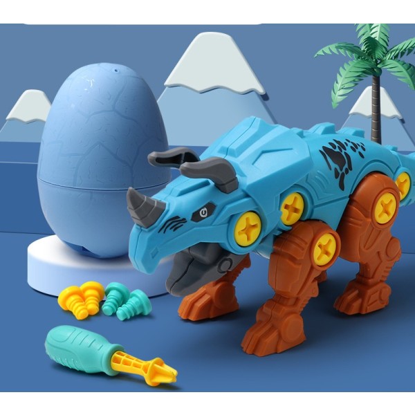Dinosaur Blind Box-leksaker: Demontering och montering av dinosaurieleksaker för barn (Triceratops)