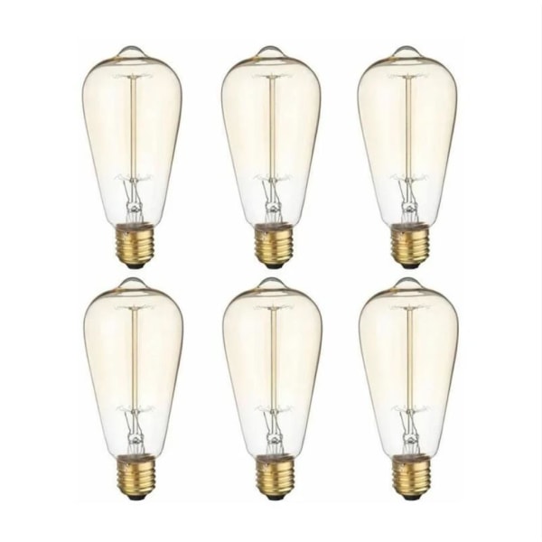 Edison Bulb Replacement Fixture - E27, 40W, 220V, 6pcs