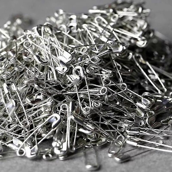 1000 ST - Säkerhetsnålar, Säkerhetsnålar Bulk Metall Silver Synålar Klämmor Verktyg Dekorativa Säkerhetsnålar 2,2 cm