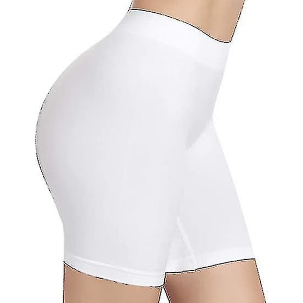 Naisten mukavat saumattomat Smooth Slip -shortsit alusmekkoihin Valkoinen Valkoinen Xl