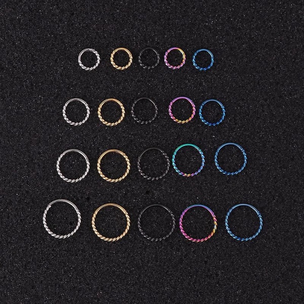 Twist closed ring stainless steel seamless ring open ring ear buckle ear bone nail 1pcs,6mm-12mm