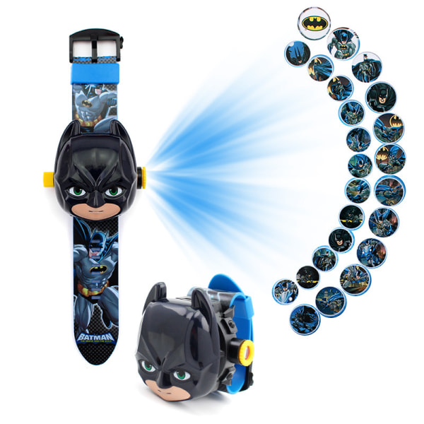 Batman Clock Projection Watch med projektorfunktion Cartoon Flip Toy Watch - 24 Slide Game