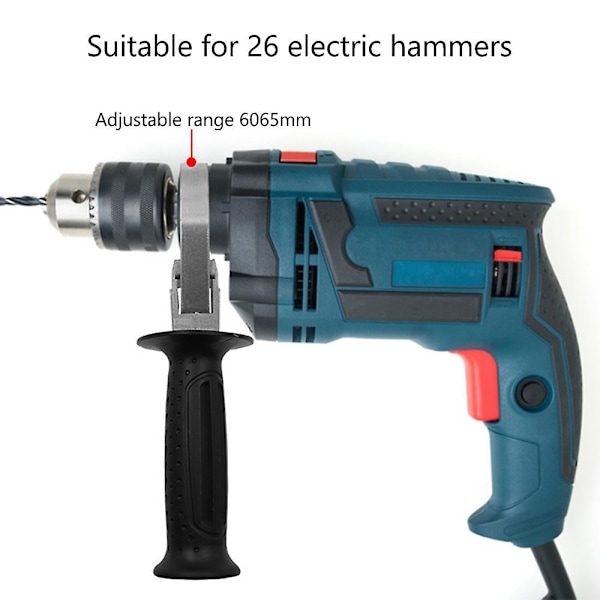 Drill Håndtak Slagboremaskin Tilbehør Justerbar Front Side Håndtak Grip