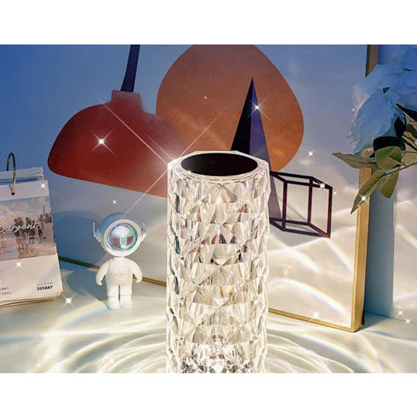 Ambient lys berøring krystall bordlampe LED rose lampe