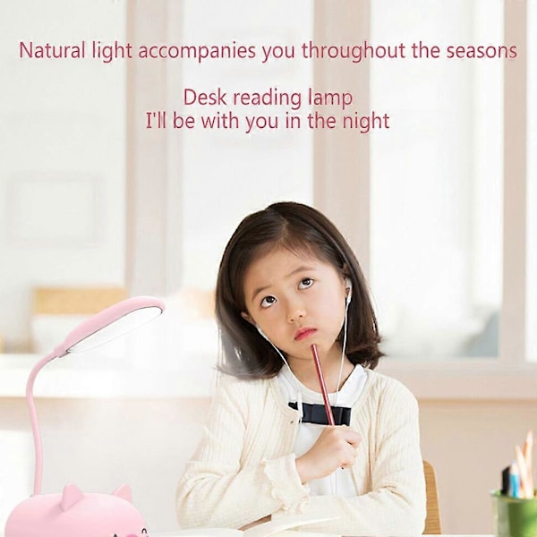 USB-lampa för bord, trådlös läslampa med LED-ljus, ögonvänliga naturliga ljus, laddningsbar, 8 timmars drifttid, för sovrum, sovsal, kontor