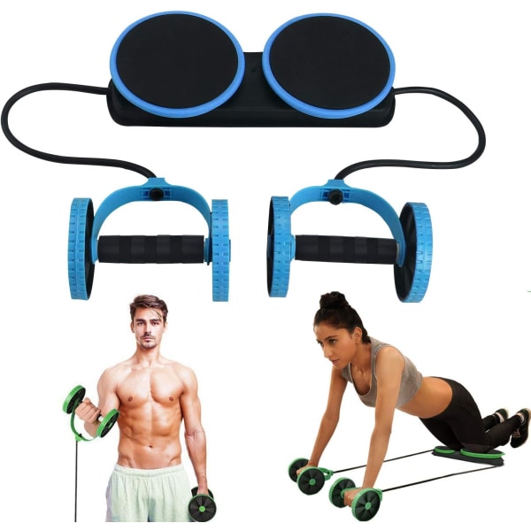 Multifunksjonell dobbel ab-rulle, treningshjul for hjemmetrening, mage- og armtreningsutstyr Vekttapstrener