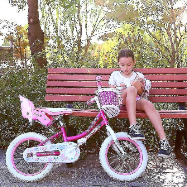 Unik docka cykelsits med klistermärken DIY Decal Girls Kids cykeldekorationer