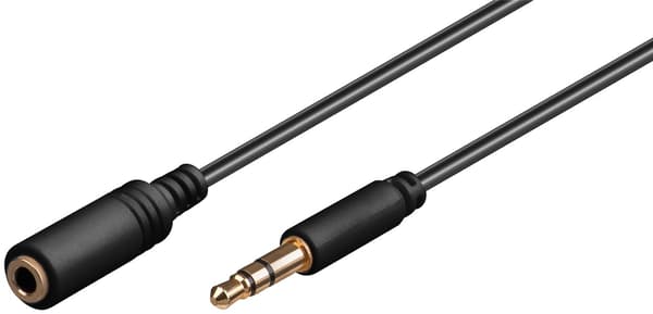 Headphone and Audio AUX Extension Cable, 3.5 mm 3-Pin, Slim