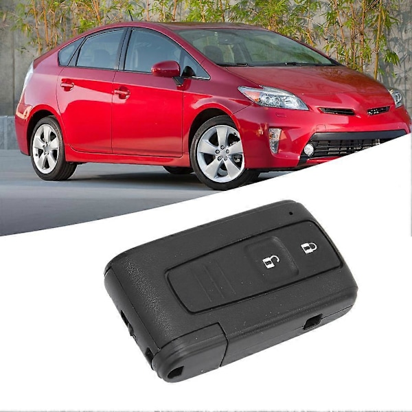 2 Knapper Bilnøgle Fjernbetjening Etui Cover Nøglehus med Nøgleembyo Passer til Toyota Prius