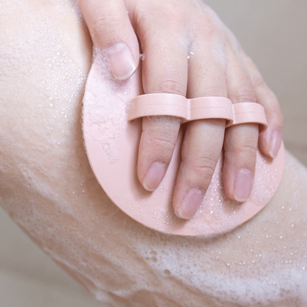 Silikone brusebørste, kropsskrubber Beige