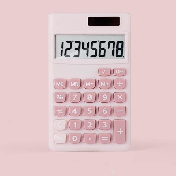 Candy Color Calculator Solar 8 Bit Mini Kannettava Laskin Office School Bedroom Pink