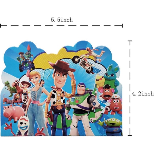 20 stk Toy Story fødselsdagsfest invitationer, Toy Story festartikler til børn