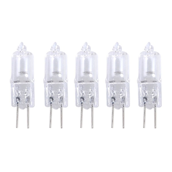 5 st 10W 12V 2900K G4 Bas Bi-Pin Kristall Lampa Halogenlampor för Skåpbelysning Spotlight
