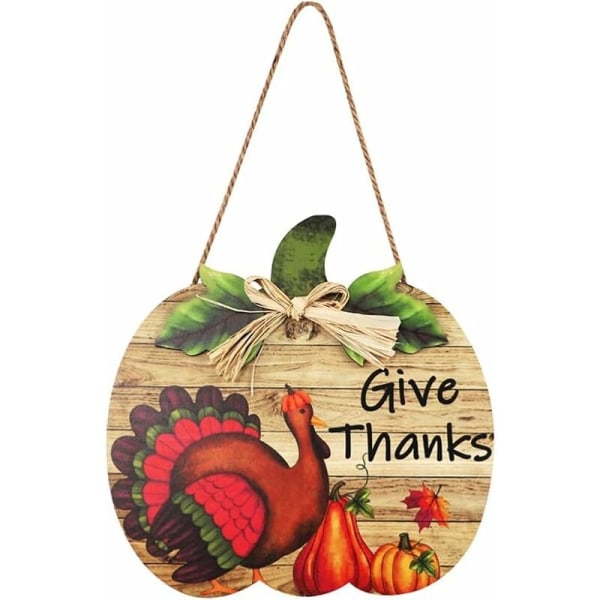 Thanksgiving hängande träskylt gratulationskort dekoration-JM00907