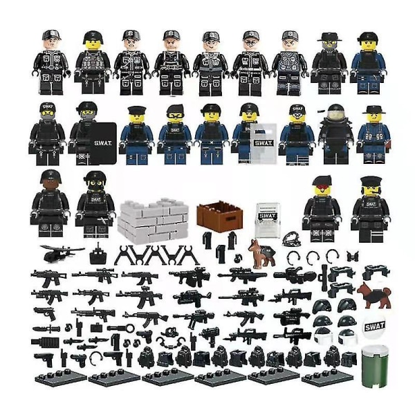 Set med 22 minifigurer Military Series Villain Minifigurer byggklossleksaker
