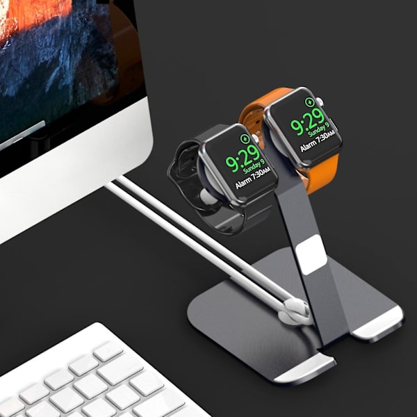 Opladningsstativ Dobbelt Smart Watch Opladningskabel Base Oplader Stativ Til Apple-watch 1/2/3/4/5/se