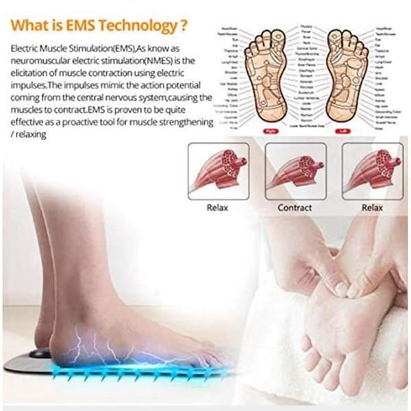 Fodmassager med EMS-elektrostimulation - Blodcirkulation - Bærbart og foldbart design