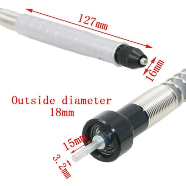 3,2 mm Flex Shaft Hold Adapter, Fleksibel, Drill Extension Dorn - Sort