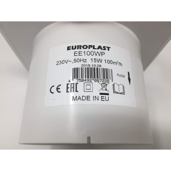 100 mm avtrekksvifte med kabel - stille veggmontert luftavtrekk for kjøkken, bad, hjem og toalett - effektiv ventilasjonsløsning