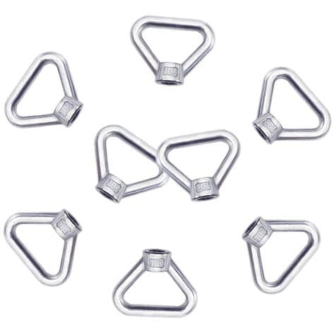 8-delad M8 lyftöglemuttersats, silver 304 rostfritt stål triangelringmutter, lyftöglemutter, fästelement M8 invändig ringmutter