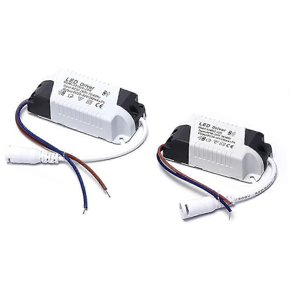 2x LED-driver, 24-36 W, Transformator for LED-taklampe, LED-panel strømforsyning, DC-kontakt for LED-taklampe (24-36 W)