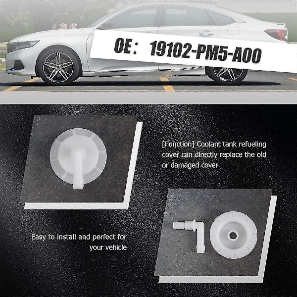 2-pack Kylvätskebehållare Expansionskärl Lock För Honda Acura Accord Civic Pilot Insight-Element 19102-PM5-A00