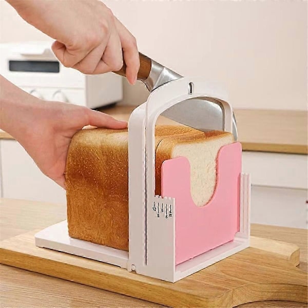 Vikbar Brödskärmaskin - DIY Hembakat Bröd Toast Limpa Skärmaskin, Bakverktyg med Justerbar Skärguide P2025041101014