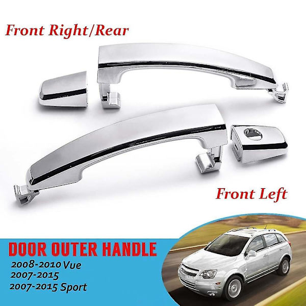 2x Front Venstre Med Nøkkelhull Front Høyre/Bak Chrome Abs Dør Ytre Håndtak Deksel For Captiva Sport/a