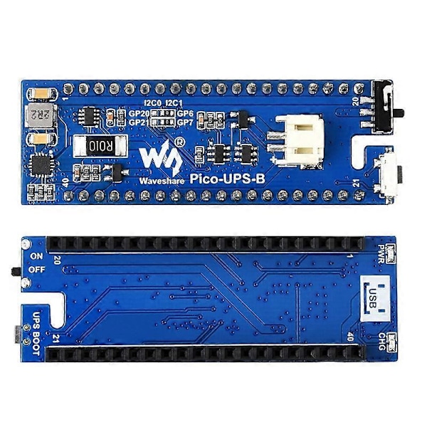 Waveshare UPS-modul B för Raspberry Pi Pico-kort, avbrottsfri strömförsörjning med batteriövervakning