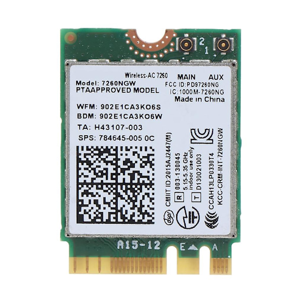 ForIntel Wireless-AC 7260 7260NGW DualBand 2x2 Wi-Fi BT 4.0 NGFF WiFi-kort