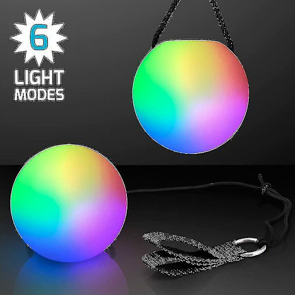 Led Poi Ball Swirling Light Rave Toy (set med 2) Färgförändrande Poi Bollar [gratis frakt]