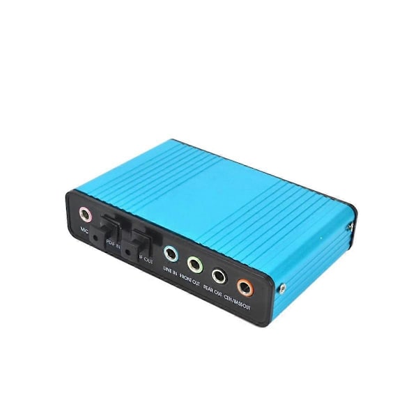 USB 6-kanals 5.1 / 7.1 Surround Externt Ljudkort PC Laptop Desktop Tablet Audio Optisk Adapterkort (Blå)