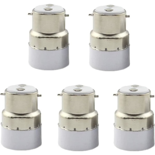 5-pack B22 till E14 Glödlampssocket Converter B22 Socket Switch till Standard E14 Adapter Lamphållare