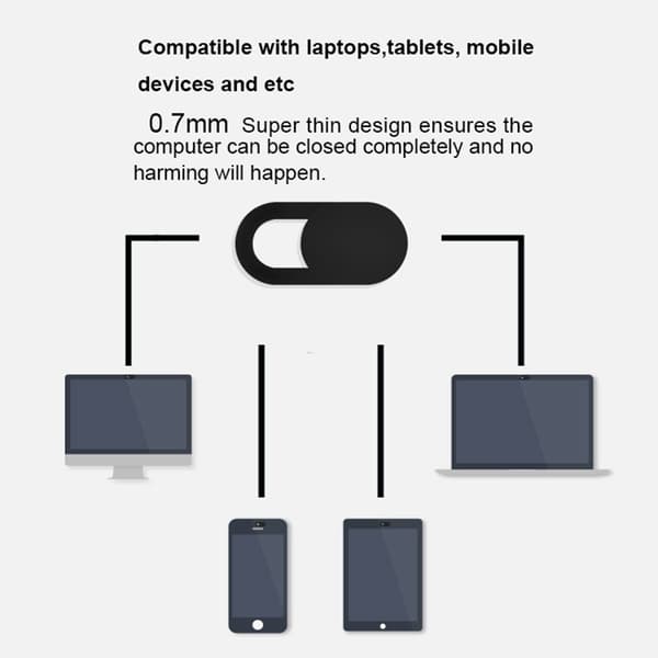 Webkamera beskyttelse - Webcam Cover Slider - svart