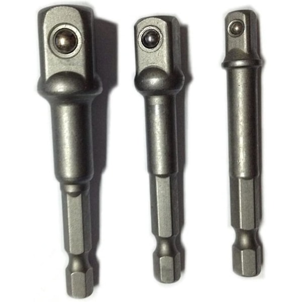Firkantdriver Hex Power Borebit 1/4 3/8 1/2-tommer 3 stk. Power Bore til Stikadapter Ekstra Lang Adapter