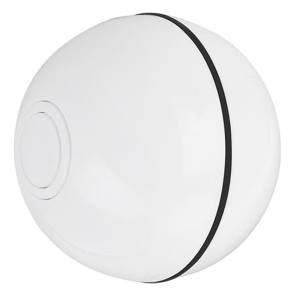 USB Smart LED Lysende Lys Kæledyr Kat Rullende Bold Legetøj - Hvid