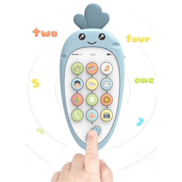 Baby Music mobiltelefon leksak med musik och vibrationer tvåspråkig för baby tidigt lärande leksak