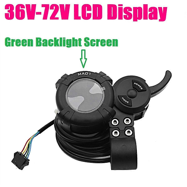 För DAMAO MA01 Elektrisk Scooter LCD Display Instrumentbräda Bakgrundsbelysning 36V-72V Knog Gasreglage Strömbrytare Ele