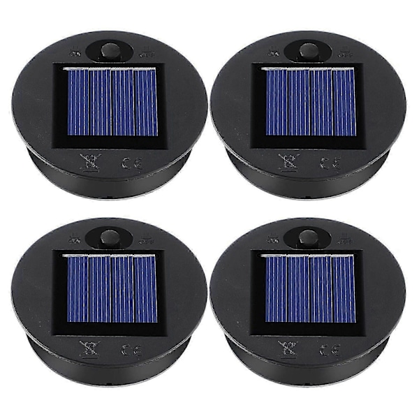 Ersättningsöverdelar för solcellslampor - 4 stycken för utomhuslyktor, rund design