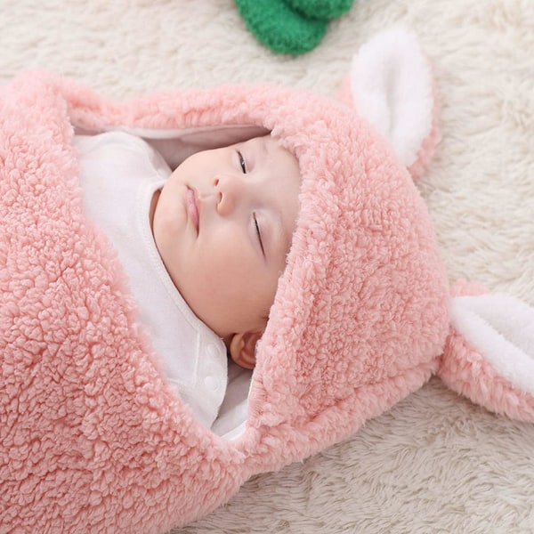 Unisex babysvøbtæppe, sovepose Newborn Pink 6M 【Omtrent 1-3 måneder】