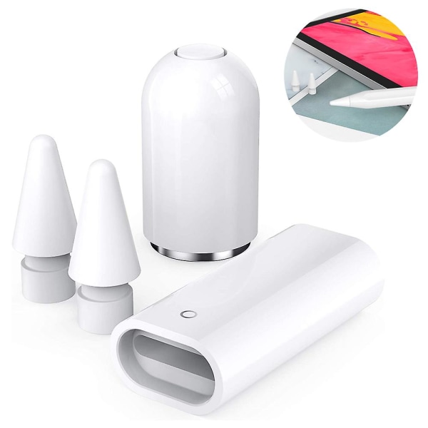 Magnetisk pennetui, ladeadapter og spisser - reservedelssett for Apple Pencil 1. generasjon `-z