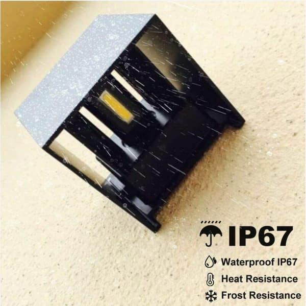 2 stk. 12W COB LED væglampe, sort
