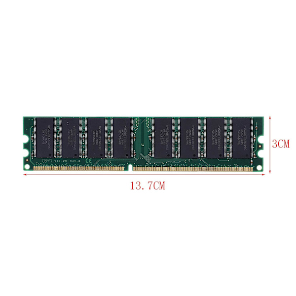 DDR 1GB muistia pc3200 ddr400 400MHz pöytätietokoneelle RAM-muistille CPU GPU APU Non-ECC PC3200 184-pinniä