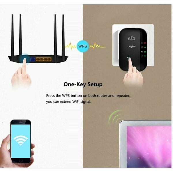 Superboost WiFi-forstærker dækker op til 1500 sq. ft., 25 enheder,