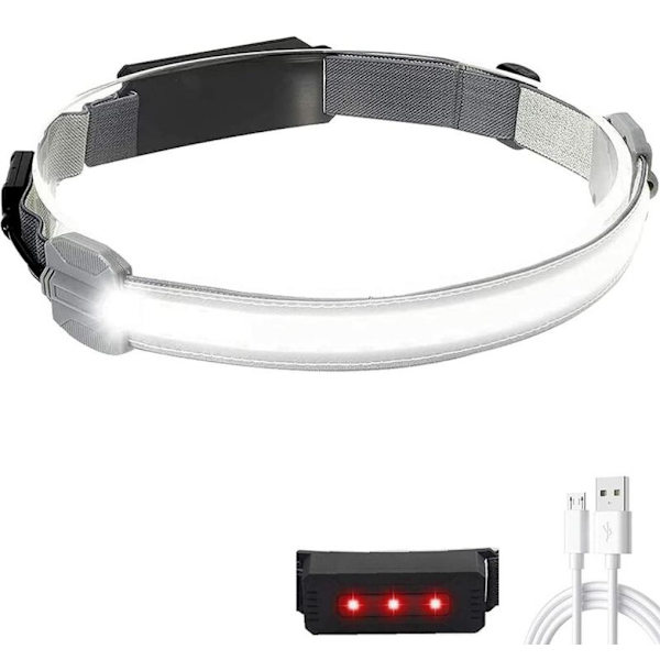 Ulkoinen tehokas LED-valonheitin pehmeällä päällä - USB-ladattava, COB-ydin, 350 lumenia, 3 valotasoa, 1 kpl