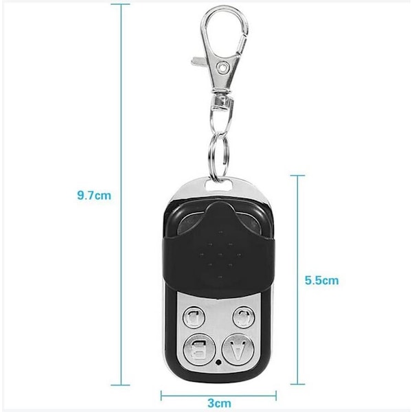 Set med 3 universella fjärrkontroller för automatiska dörrar, frekvens 433,92 MHz fast kod