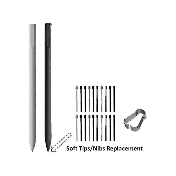 (20 Pak) Markeringspens-spidser/nibber til Remarkable 2 Stylus  Udskiftning Bløde Nibber/spidser Sort