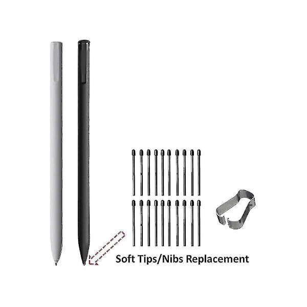 (20 Pak) Markeringspens-spidser/nibber til Remarkable 2 Stylus  Udskiftning Bløde Nibber/spidser Sort