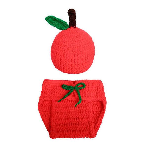 Clearance Sales Newborn Baby Apple  Knit Crochet Clothes Costume Photo Photography Props Outfit