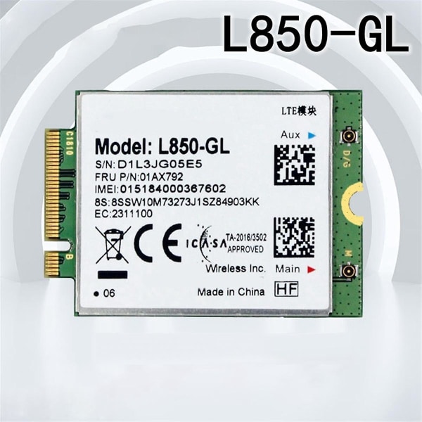 L850 Wifi-kort 01ax792 Ngff M.2-modul til T580 X280 L580 T480s T480 P52s